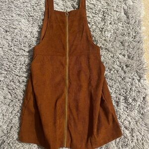 Burnt orange zip up dress